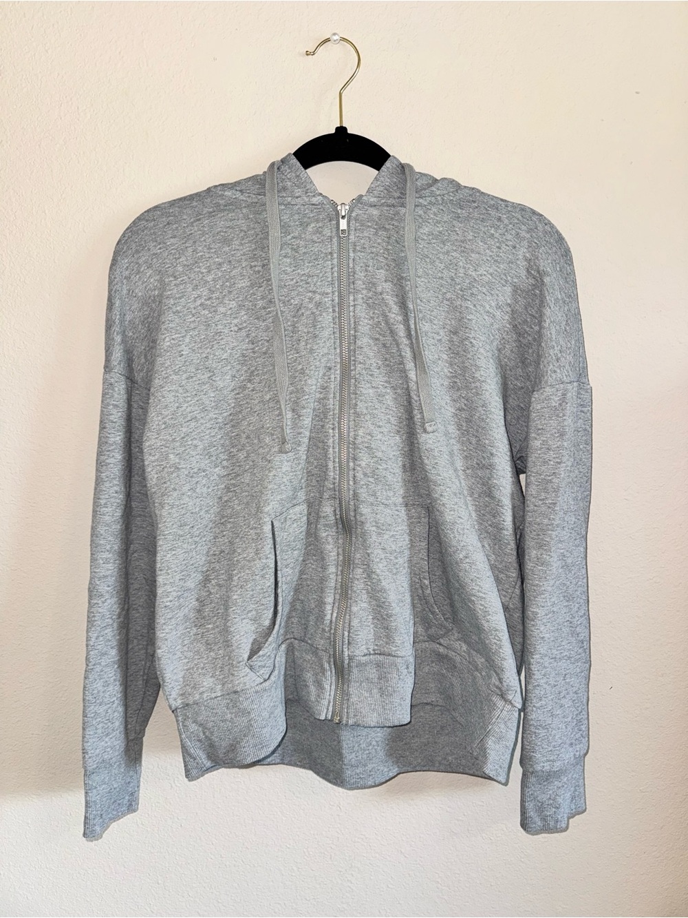 Classic Grey Zip-Up Hoodie Sweater - Men